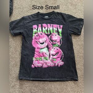 Barney Kids Tee - Black with Pink and Green Design